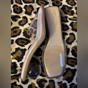 Bar III Women's Sandals with Clear Straps - Nude